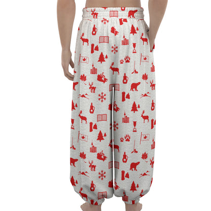 Canada Country Pattern Print Lantern Pants