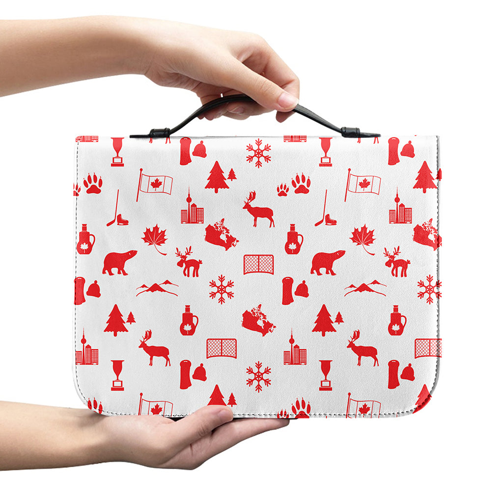 Canada Country Pattern Print Leather Bible Cover