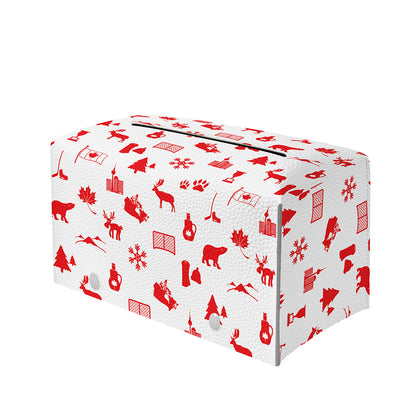 Canada Country Pattern Print Leather Tissue Box Cover