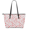 Canada Country Pattern Print Leather Tote Bag With Zipper