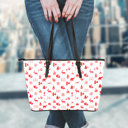 Canada Country Pattern Print Leather Tote Bag