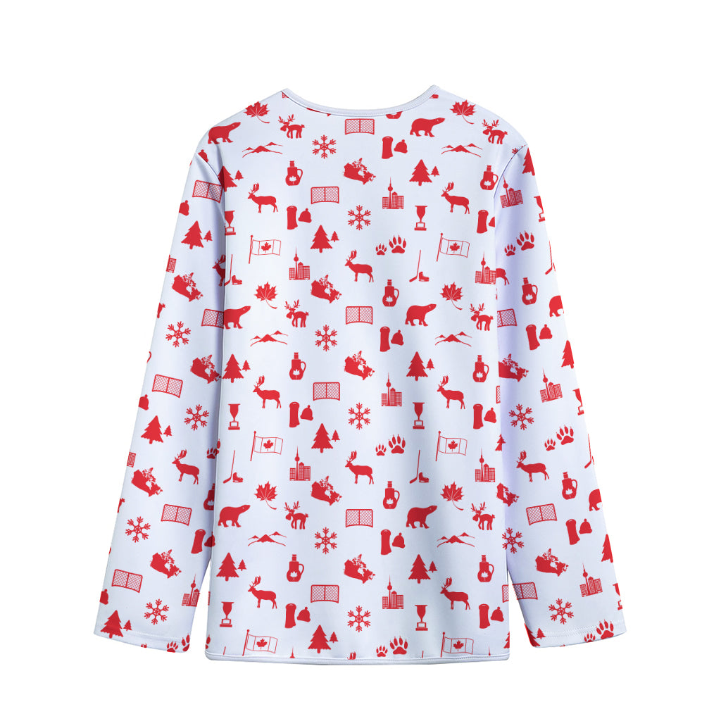 Canada Country Pattern Print Long Sleeve Short Coat