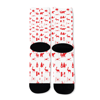 Canada Country Pattern Print Long Socks
