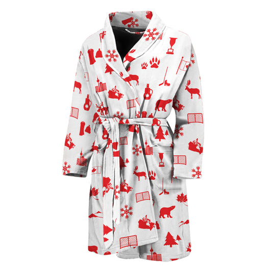 Canada Country Pattern Print Men's Bathrobe