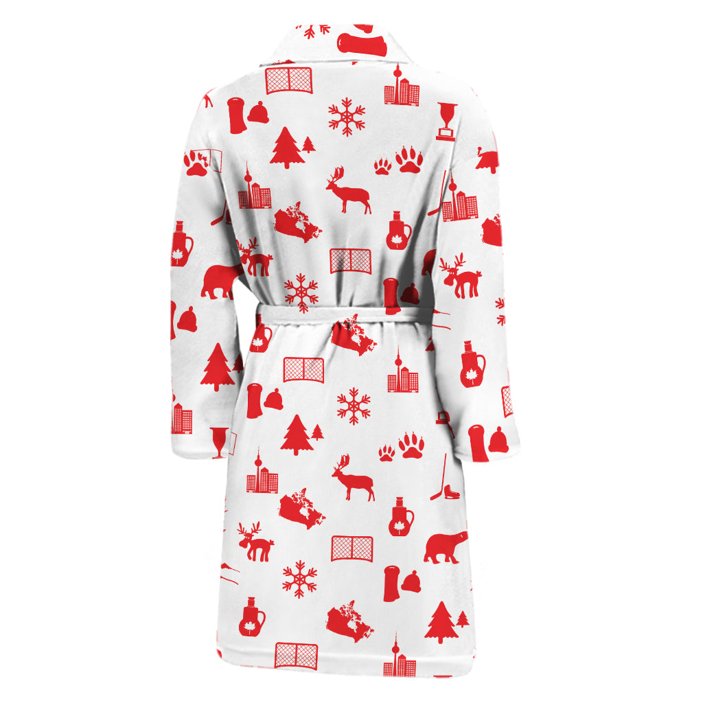 Canada Country Pattern Print Men's Bathrobe