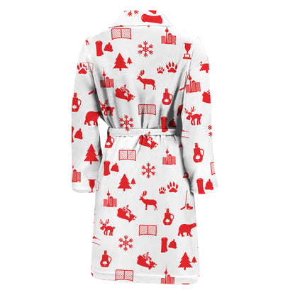 Canada Country Pattern Print Men's Bathrobe