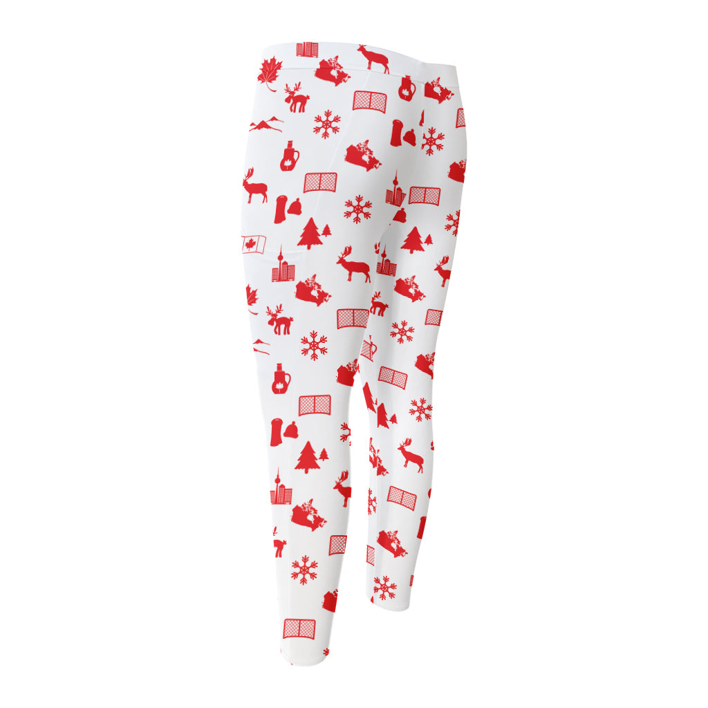 Canada Country Pattern Print Men's Compression Pants