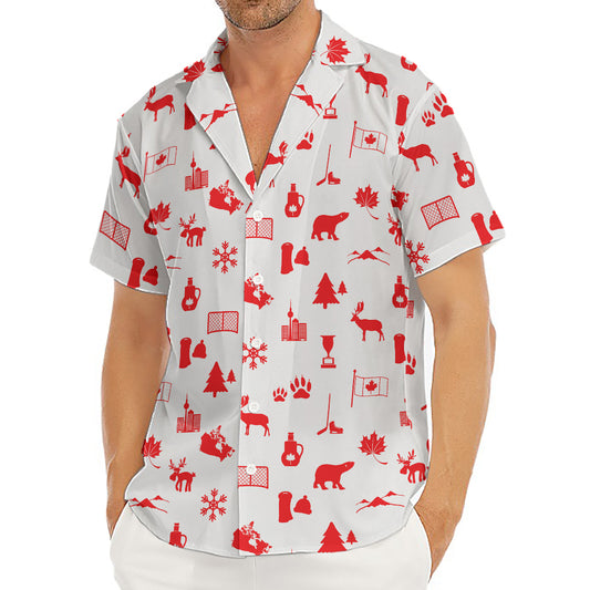 Canada Country Pattern Print Men's Deep V-Neck Shirt