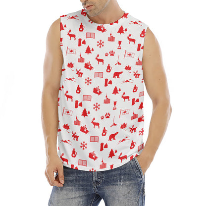 Canada Country Pattern Print Men's Fitness Tank Top