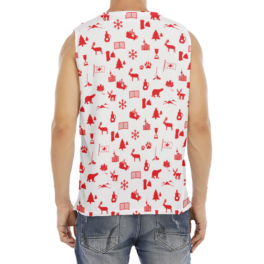 Canada Country Pattern Print Men's Fitness Tank Top