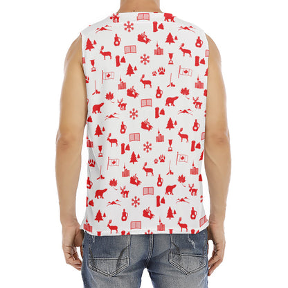 Canada Country Pattern Print Men's Fitness Tank Top