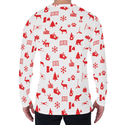 Canada Country Pattern Print Men's Long Sleeve T-Shirt