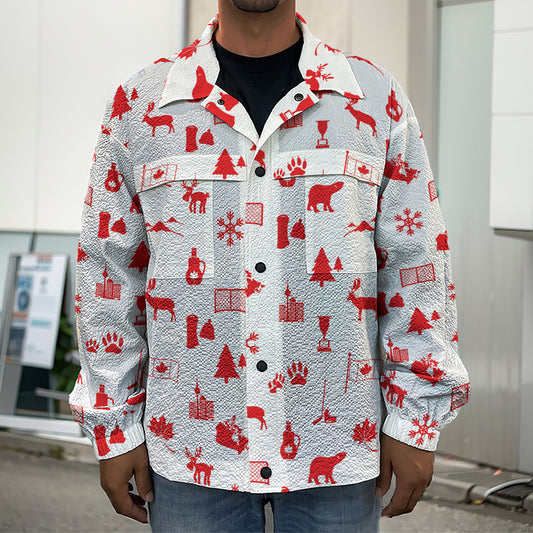 Canada Country Pattern Print Men's Shirt Jacket