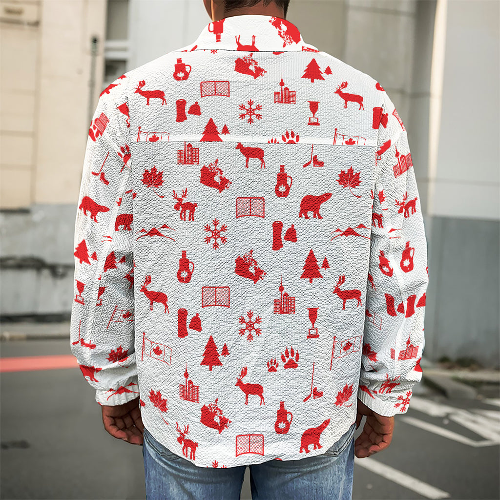 Canada Country Pattern Print Men's Shirt Jacket