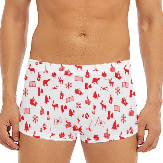 Canada Country Pattern Print Men's Short Boxer Briefs