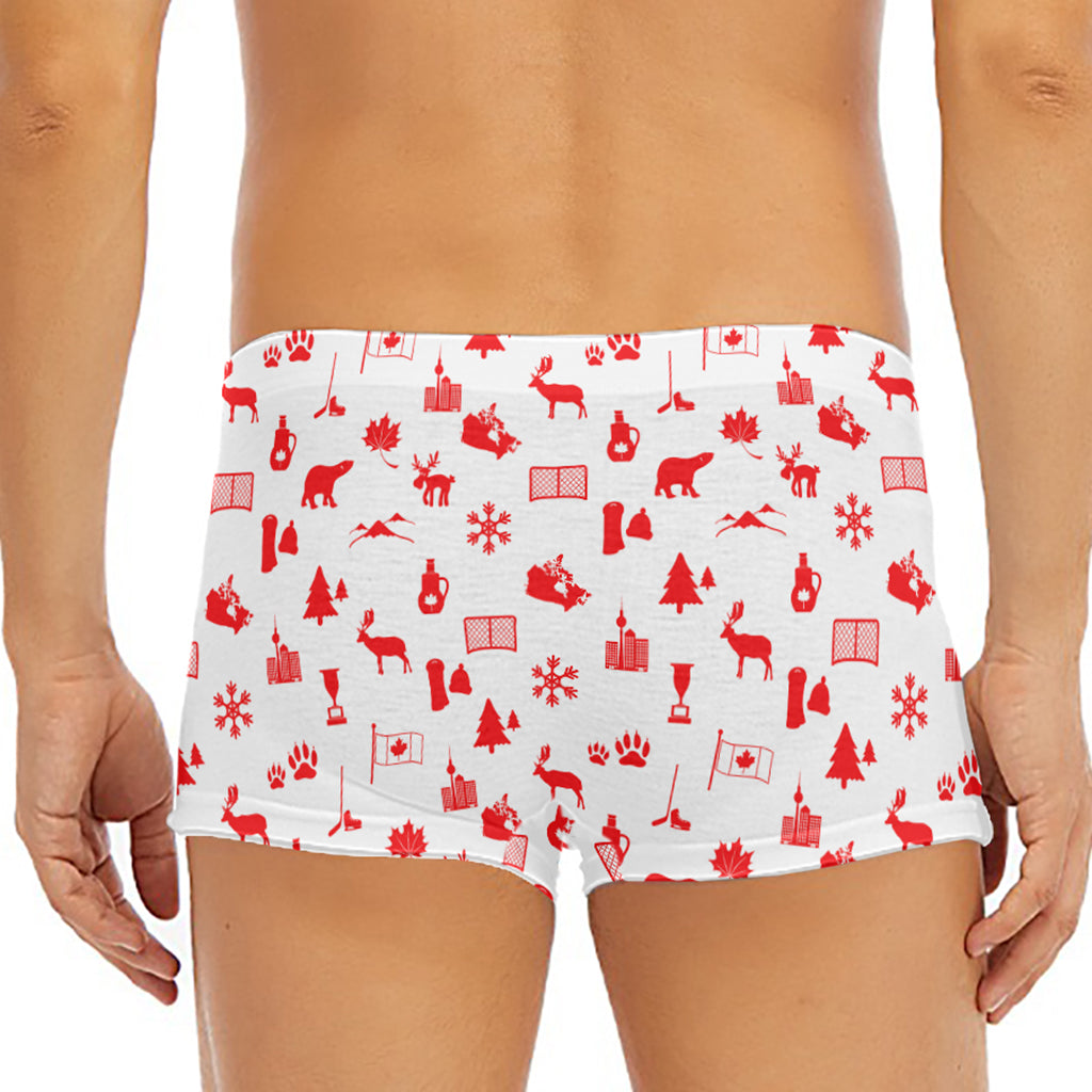 Canada Country Pattern Print Men's Short Boxer Briefs