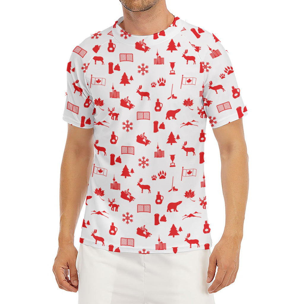 Canada Country Pattern Print Men's Short Sleeve Rash Guard