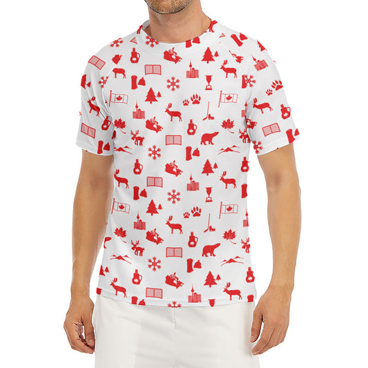 Canada Country Pattern Print Men's Short Sleeve Rash Guard