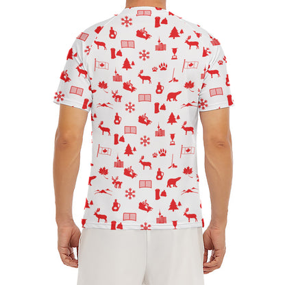 Canada Country Pattern Print Men's Short Sleeve Rash Guard