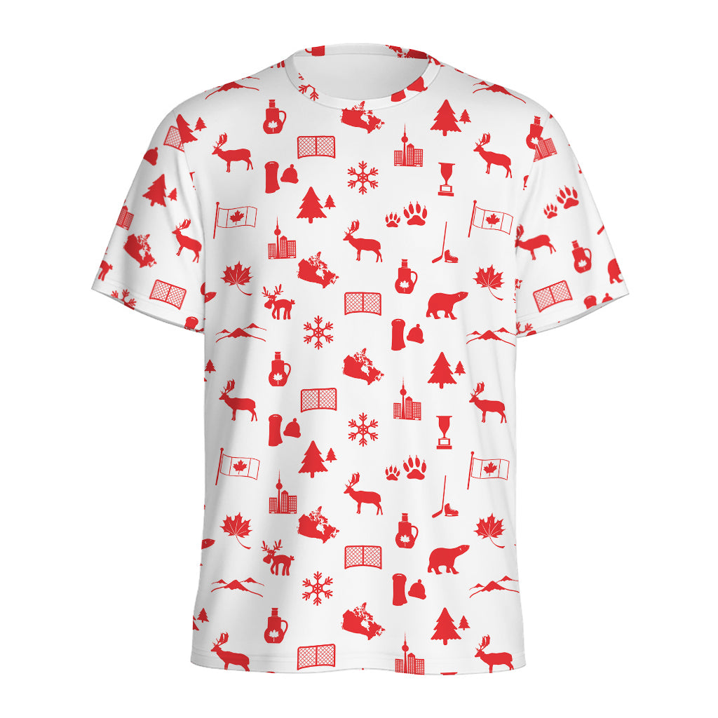 Canada Country Pattern Print Men's Sports T-Shirt