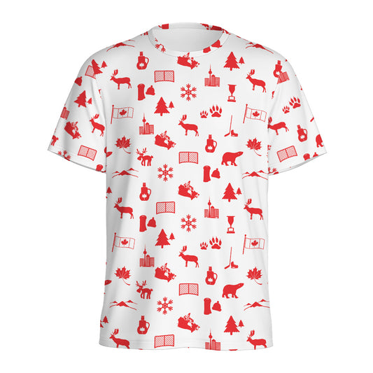 Canada Country Pattern Print Men's Sports T-Shirt