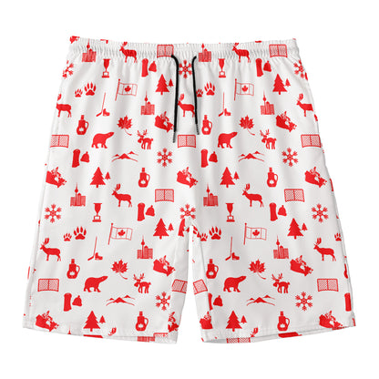 Canada Country Pattern Print Men's Swim Trunks