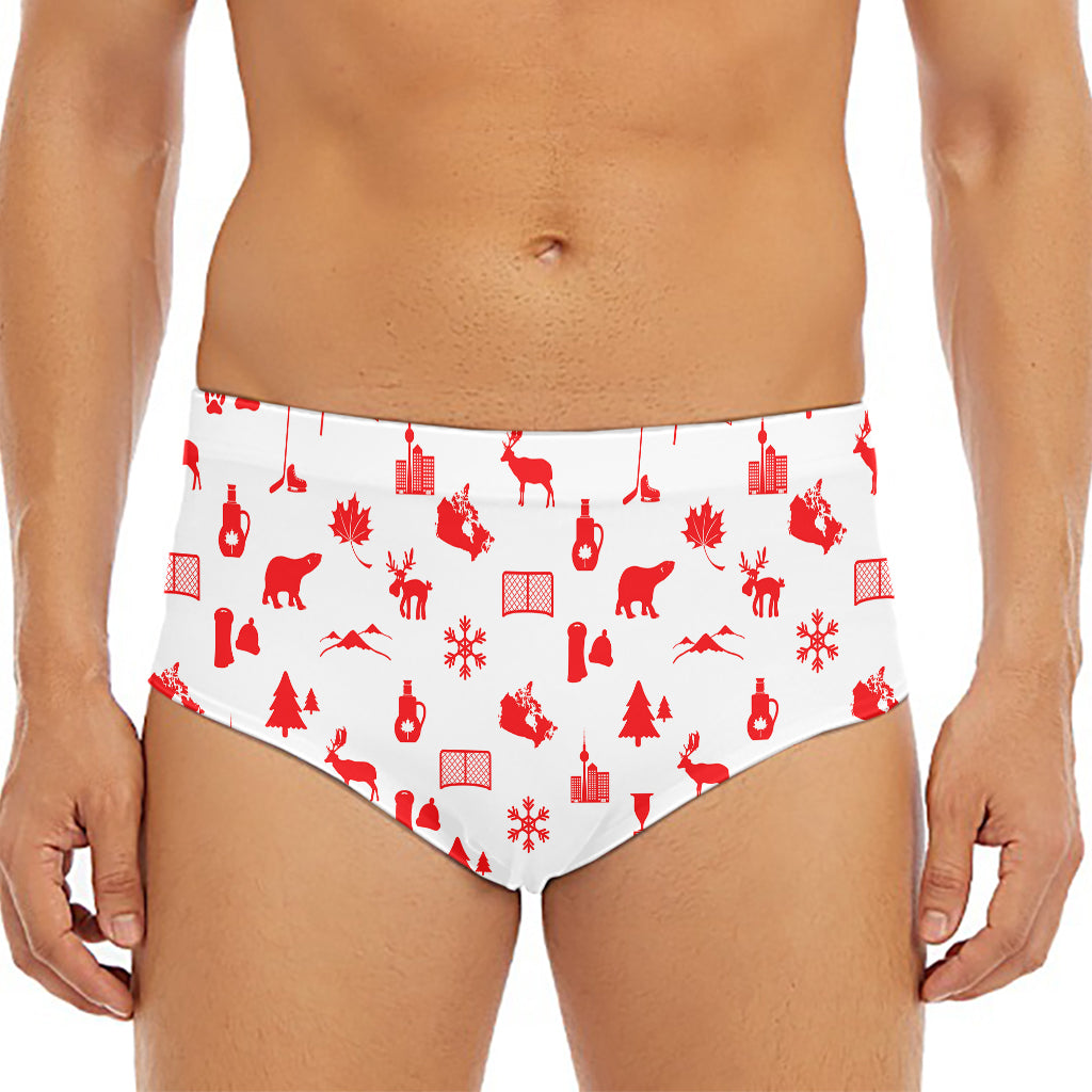 Canada Country Pattern Print Men's Triangle Swim Briefs
