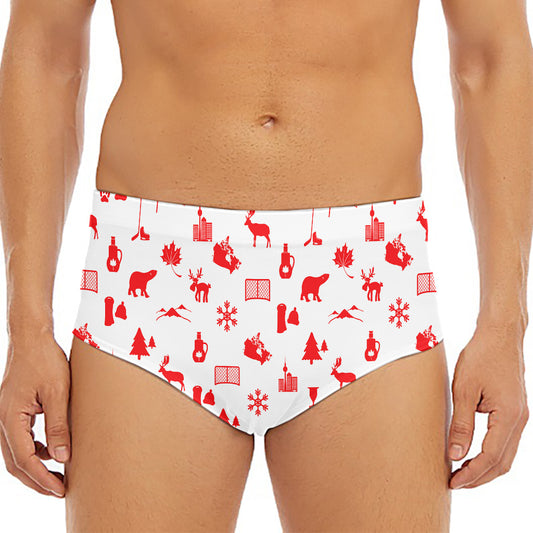 Canada Country Pattern Print Men's Triangle Swim Briefs