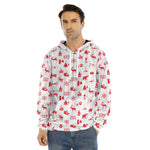Canada Country Pattern Print Men's Velvet Pullover Hoodie