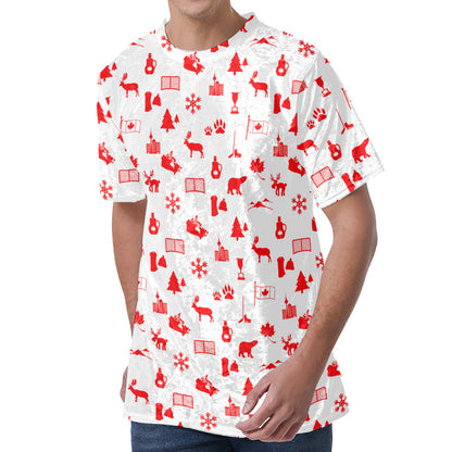 Canada Country Pattern Print Men's Velvet T-Shirt