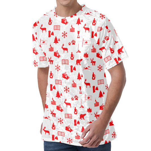 Canada Country Pattern Print Men's Velvet T-Shirt