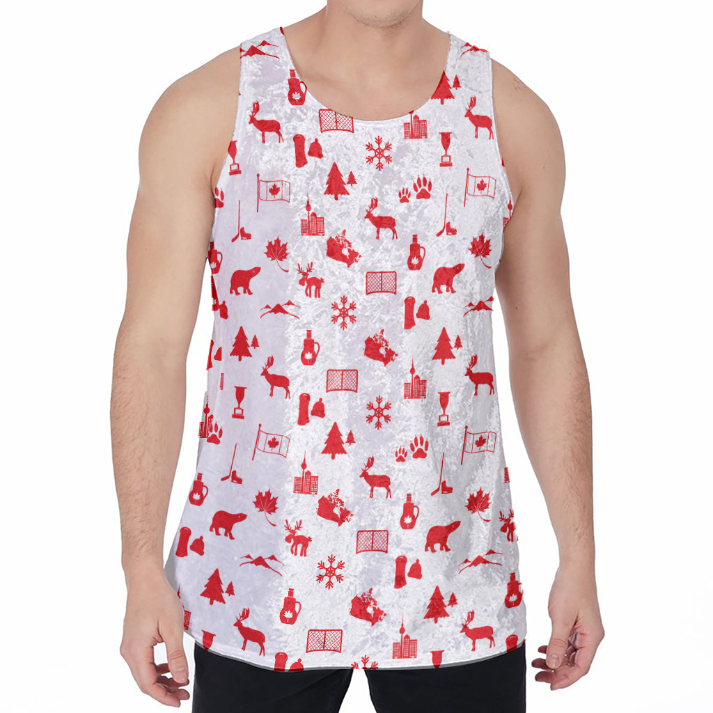Canada Country Pattern Print Men's Velvet Tank Top