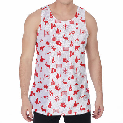 Canada Country Pattern Print Men's Velvet Tank Top