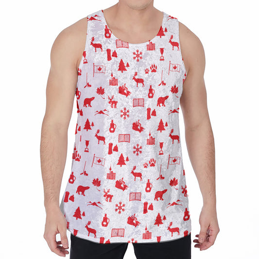 Canada Country Pattern Print Men's Velvet Tank Top