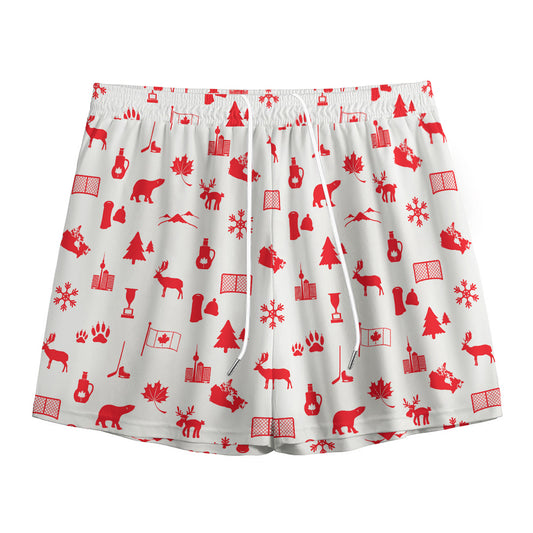Canada Country Pattern Print Mesh Shorts