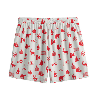 Canada Country Pattern Print Mesh Shorts