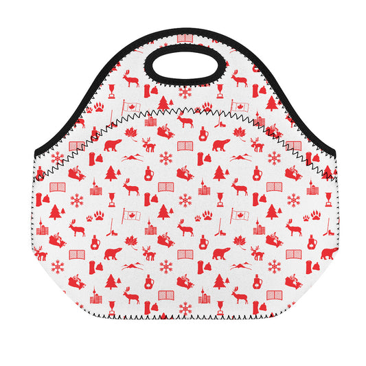 Canada Country Pattern Print Neoprene Lunch Bag