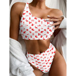 Canada Country Pattern Print One Shoulder Bikini Top