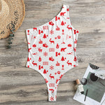 Canada Country Pattern Print One Shoulder Bodysuit