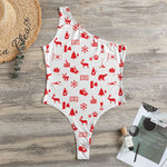 Canada Country Pattern Print One Shoulder Bodysuit