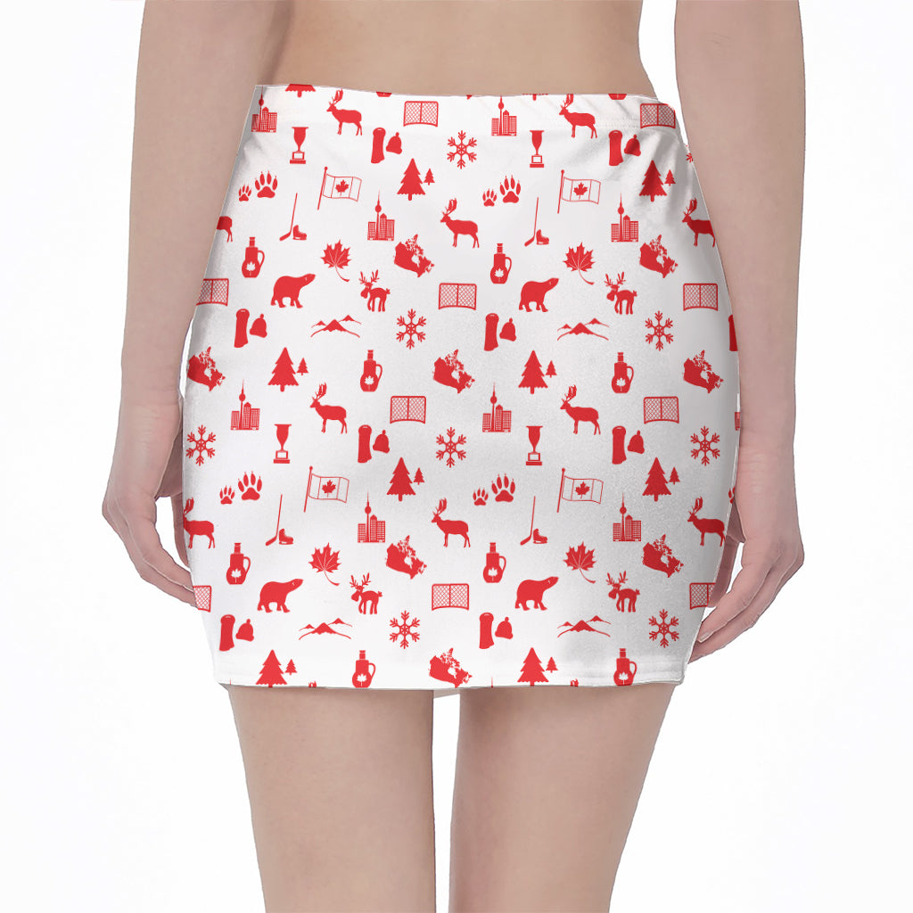 Canada Country Pattern Print Pencil Mini Skirt