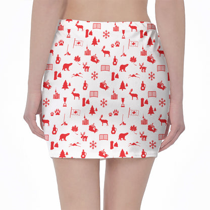 Canada Country Pattern Print Pencil Mini Skirt