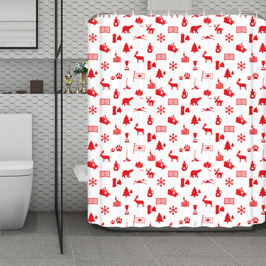 Canada Country Pattern Print Polyester Shower Curtain