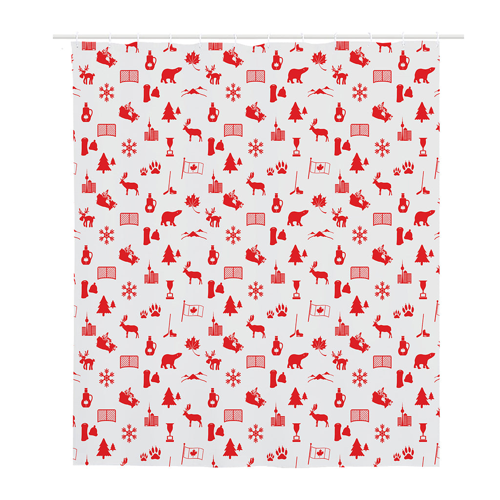 Canada Country Pattern Print Polyester Shower Curtain