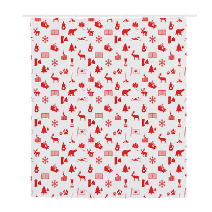 Canada Country Pattern Print Polyester Shower Curtain