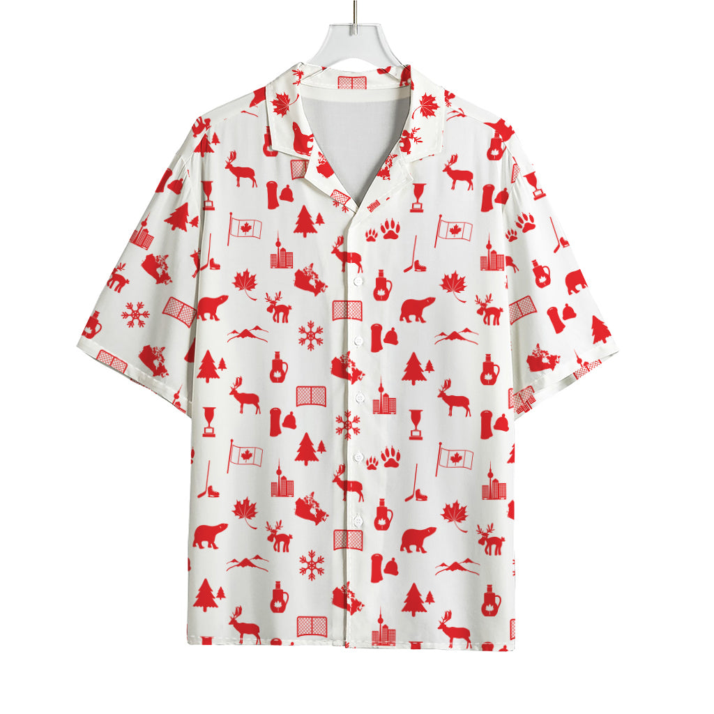 Canada Country Pattern Print Rayon Hawaiian Shirt