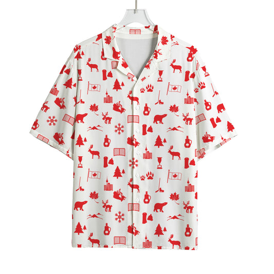 Canada Country Pattern Print Rayon Hawaiian Shirt