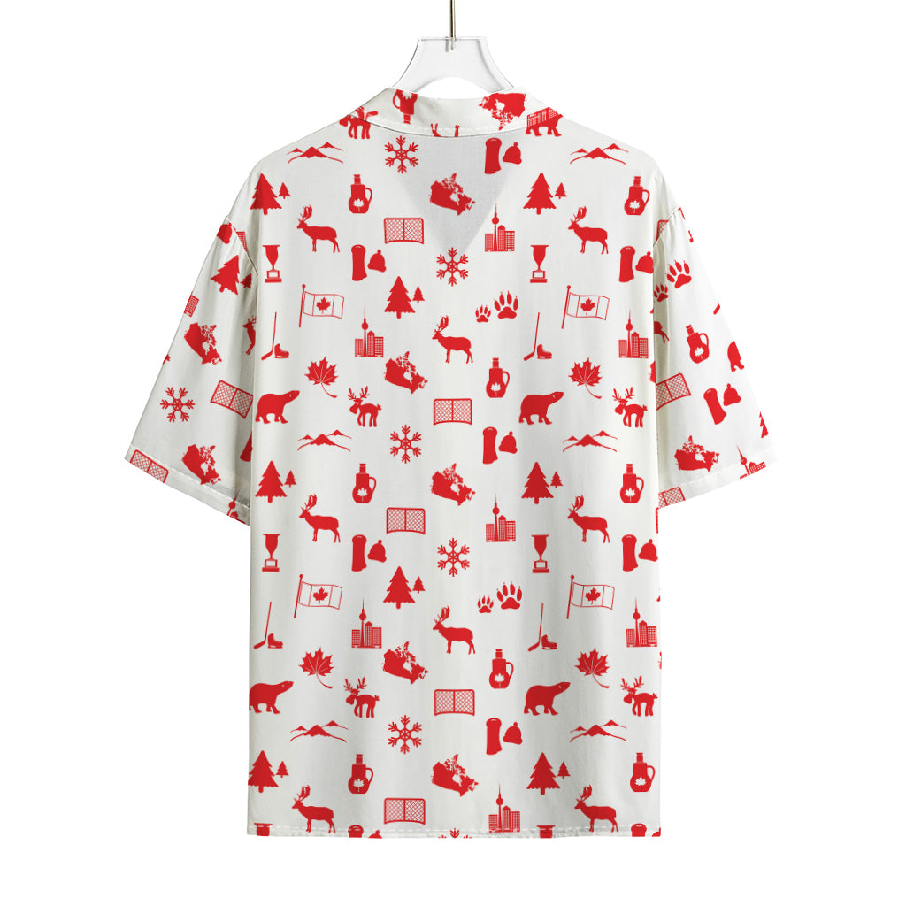 Canada Country Pattern Print Rayon Hawaiian Shirt