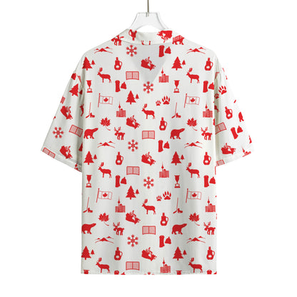 Canada Country Pattern Print Rayon Hawaiian Shirt