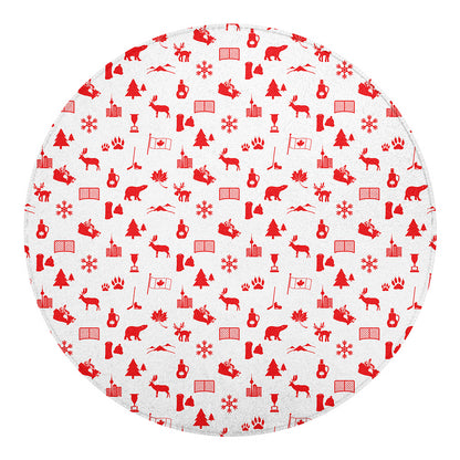Canada Country Pattern Print Round Blanket